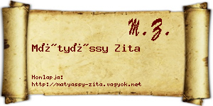 Mátyássy Zita névjegykártya